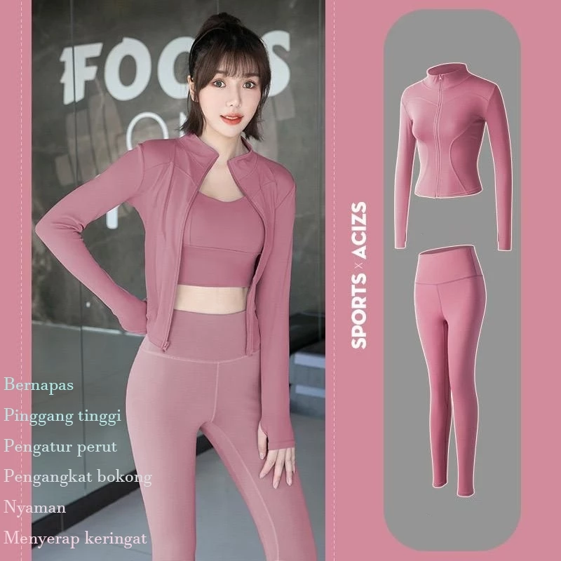 Setelan jaket olahraga wanita/set pakaian zumba/ setelan olahraga wanita (MTWT-MT)