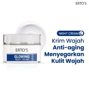 Erto's Glowing Night Cream Krim Malam Mencerahkan Bikin Kulit Glowing Brightening Whitening Cream