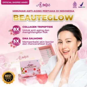 Collagen Premium drink Beauteglow, DNA salmon,apple stemcell,saffron,gojiberry,15 sachet minuman pencerah wajib,anti aging drink