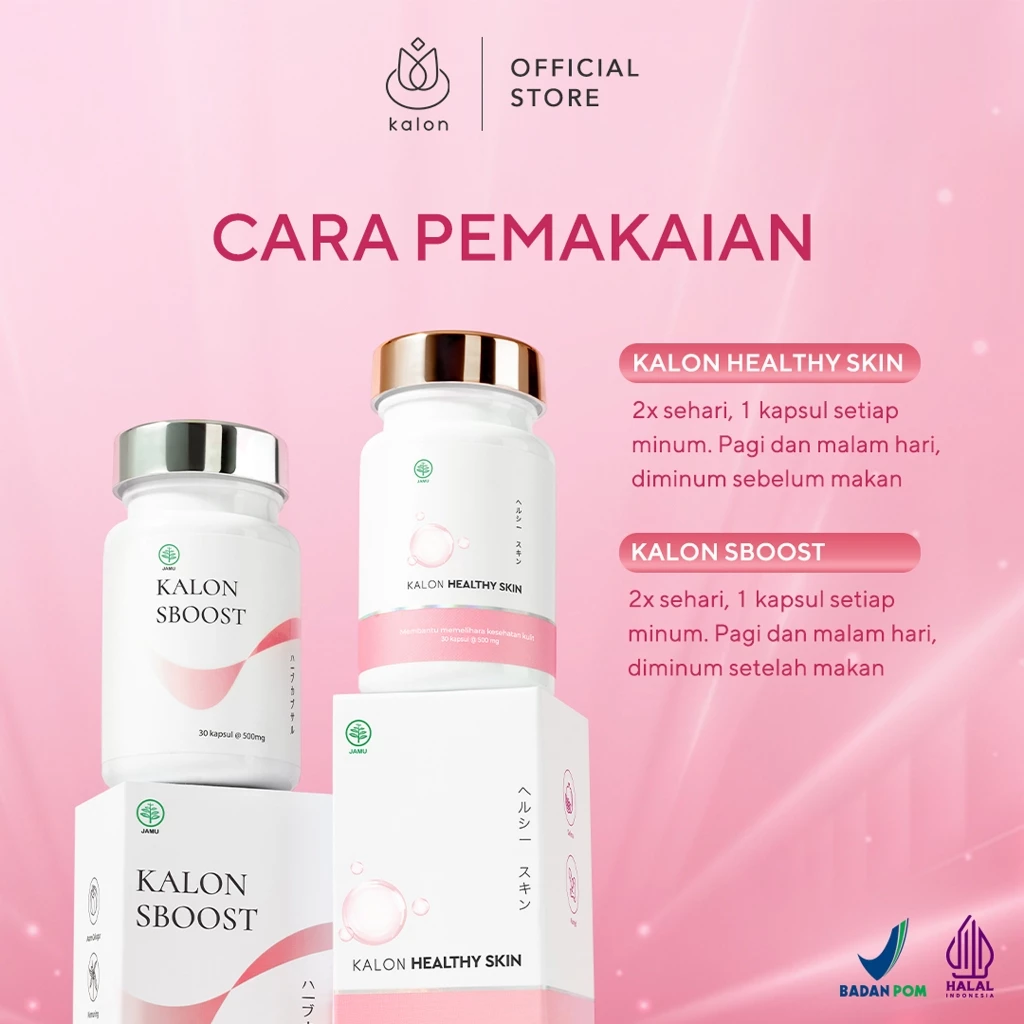 PAKET GLOW UP Kalon SBOOST & Kalon Healthy Skin Glow | Suplemen Pemutih Kesehatan Kulit BPOM - Image 2
