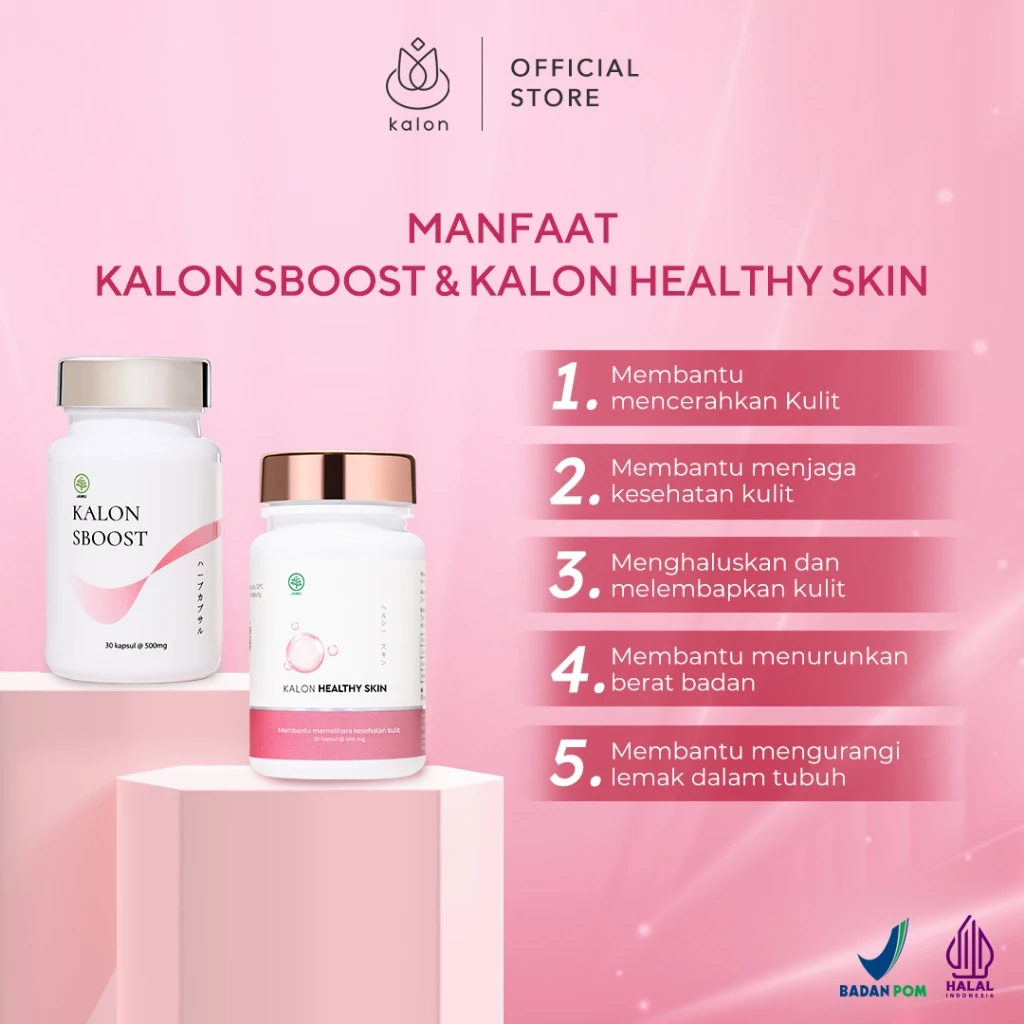 PAKET GLOW UP Kalon SBOOST & Kalon Healthy Skin Glow | Suplemen Pemutih Kesehatan Kulit BPOM - Image 3