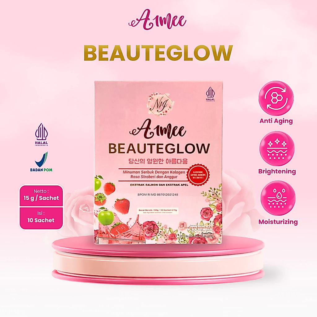Collagen Premium drink Beauteglow, DNA salmon,apple stemcell,saffron,gojiberry,15 sachet minuman pencerah wajib,anti aging drink - Image 2