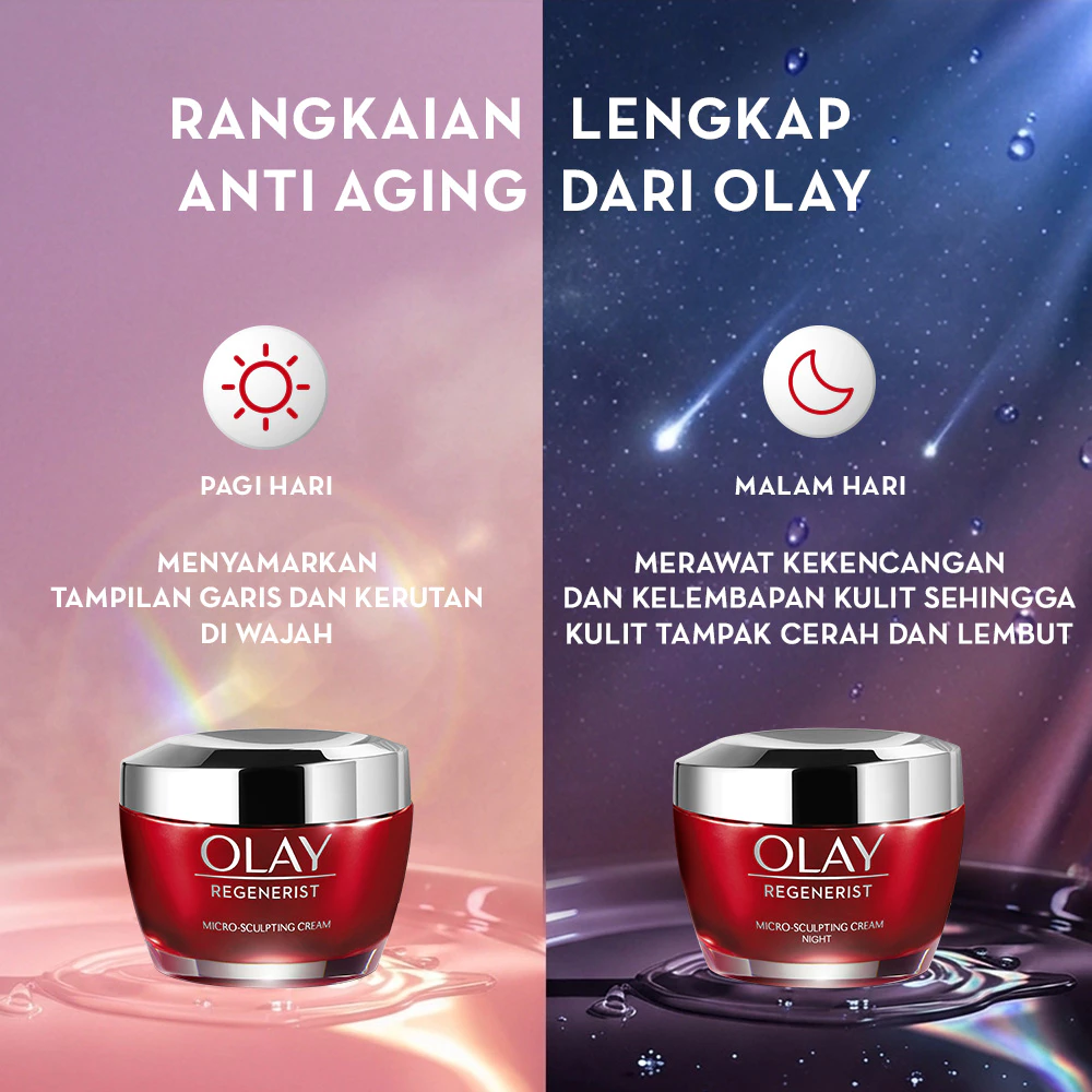Olay Regenerist Set Ritual Krim Pelembab Pagi & Sabun Muka Anti Aging Skincare Tandem - Image 4